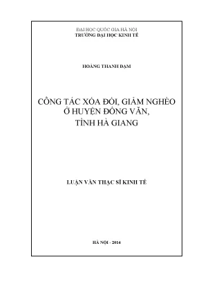 Luận văn thạc sĩ công tác xóa đói giảm nghèo ở huyện đồng văn tỉnh hà giang