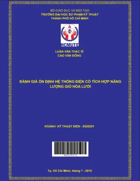 Luận văn thạc sĩ hcmute đánh giá ổn định hệ thống điện có tích hợp năng lượng gió hòa lưới