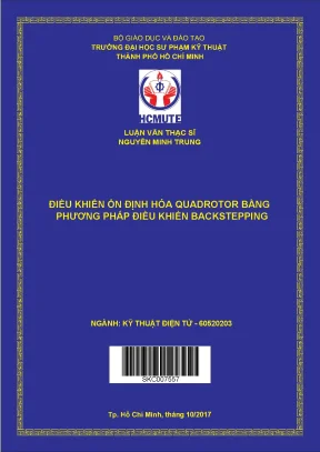 Luận văn thạc sĩ hcmute điều khiển ổn định hóa quadrotor bằng phương pháp điều khiển backstepping