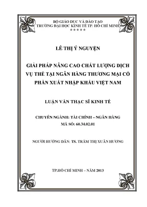 Luận văn thạc sĩ giải pháp nâng cao chất lượng dịch vụ thẻ tại ngân hàng thương mại cổ phần xuất nhập khẩu việt nam