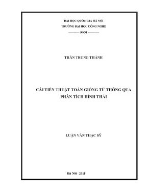 Luận văn thạc sĩ cải tiến thuật toán gióng từ thông qua phân tích hình thái 01