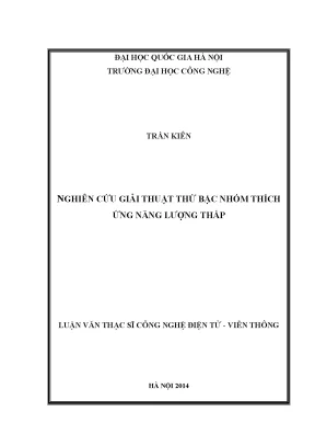 Luận văn thạc sĩ nghiên cứu giải thuật thứ bậc nhóm thích ứng năng lượng thấp