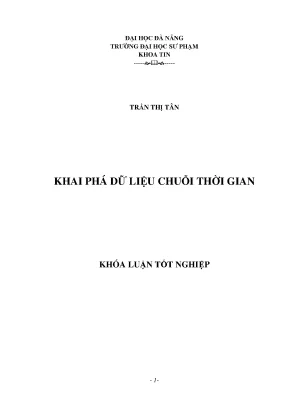 Luận văn tốt nghiệp khai phá dữ liệu chuỗi thời gian