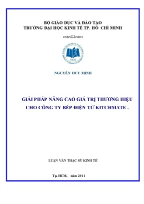 Luận văn thạc sĩ giải pháp nâng cao giá trị thương hiệu cho công ty bếp điện từ kitchmate
