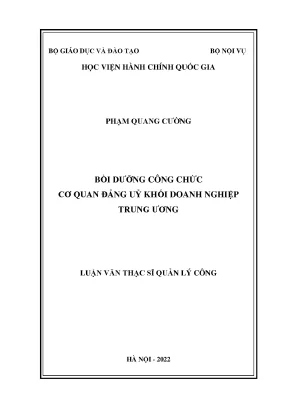 Luận văn thạc sĩ bồi dưỡng công chức cơ quan đảng ủy khối doanh nghiệp trung ương