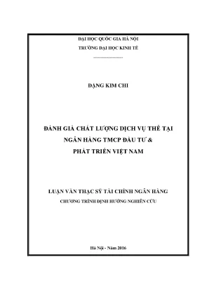 Luận văn thạc sĩ đánh giá chất lượng dịch vụ thẻ tại ngân hàng tmcp đầu tư phát triển việt nam