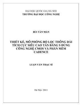 Luận văn thạc sĩ thiết kế mô phỏng bộ lọc thông dải tích cực siêu cao tần băng s dùng công nghệ cmos và phần mềm cadence