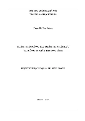 Luận văn thạc sĩ hoàn thiện công tác quản trị nhân lực tại công ty giầy thượng đình