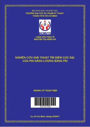 Luận văn thạc sĩ hcmute nghiên cứu giải thuật tìm điểm cực đại của pin năng lượng bằng pid