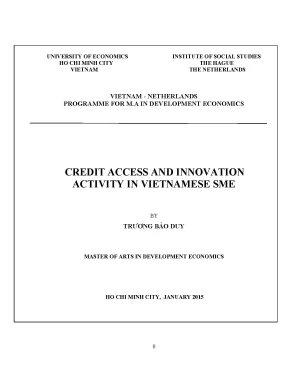 Luận văn thạc sĩ credit access and innovation activity in vietnamese sme