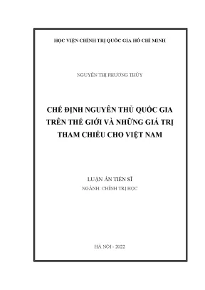 Luận án tiến sĩ chế định nguyên thủ quốc gia trên thế giới và những giá trị tham chiếu cho việt nam