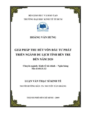 Luận văn thạc sĩ giải pháp thu hút vốn đầu tư phát triển ngành du lịch tỉnh bến tre đến năm 2020 luận văn thạc sĩ
