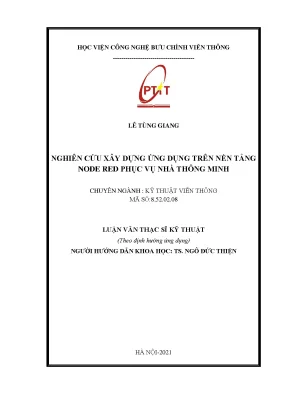 Luận văn thạc sĩ nghiên cứu xây dựng ứng dụng trên nền tảng node red phục vụ nhà thông minh