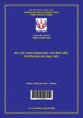 Luận văn thạc sĩ hcmute sự lựa chọn ngành học của sinh viên trường đại học bạc liêu