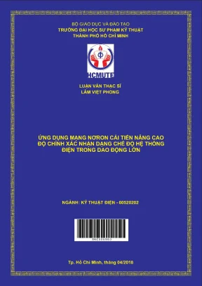 Luận văn thạc sĩ hcmute ứng dụng mạng nơron cải tiến nâng cao độ chính xác nhận dạng chế độ hệ thống điện trong dao động lớn