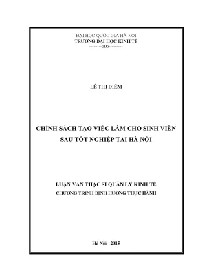 Luận văn thạc sĩ chính sách tạo việc làm cho sinh viên sau tốt nghiệp tại hà nội