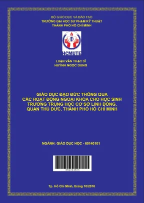 Luận văn thạc sĩ hcmute giáo dục đạo đức thông qua các hoạt động ngoại khóa cho học sinh trường trung học cơ sở linh đông quận thủ đức thành phố hồ chí minh