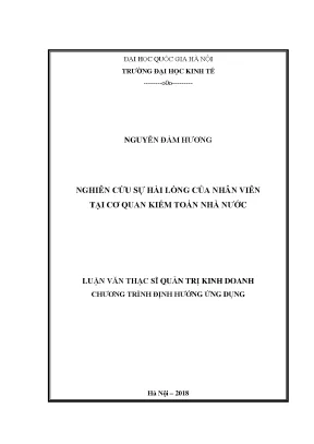 Luận văn thạc sĩ nghiên cứu sự hài lòng của nhân viên tại cơ quan kiểm toán nhà nước