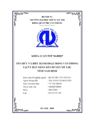 Luận văn tốt nghiệp tổ chức và điều hành hoạt động văn phòng tại ubnd huyện mỹ lộc tỉnh nam định