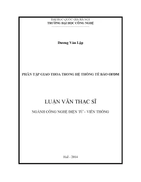 Luận văn thạc sĩ phân tập giao thoa trong hệ thống tế bào ofdm
