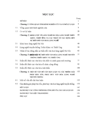 Luận án sự biến đổi văn hóa làng nghề truyền thống ở hà nội hiện nay