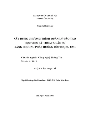 Luận văn thạc sĩ xây dựng chương trình quản lý đào tạo học viện kỹ thuật quận sự bằng phương pháp hướng đối tượng uml