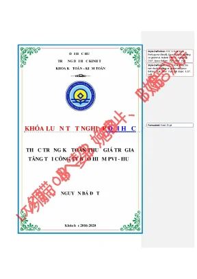 Luận văn tốt nghiệp kế toán thuế gtgt tại công ty bảo hiểm pvi huế
