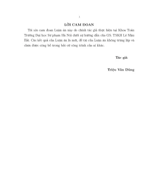 Luận án dưới thác triển các hàm đa điều dưới và ứng dụng