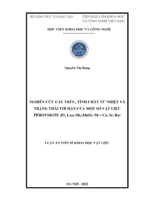 Luận án tiến sĩ nghiên cứu cấu trúc tính chất từ nhiệt và trạng thái tới hạn của một số vật liệu perovskite pr la0 7m0 3mno3 m ca sr ba