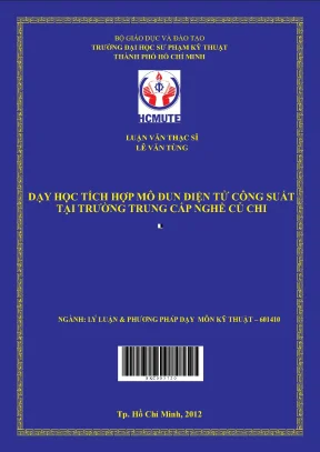 Luận văn thạc sĩ hcmute dạy học tích hợp mô đun điện tử công suất tại trường trung cấp nghề củ chi