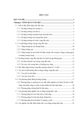 Luận án nghiên cứu đặc điểm nhân trắc và sự tăng trưởng đầu mặt ở trẻ em người kinh từ 7 đến 9 tuổi