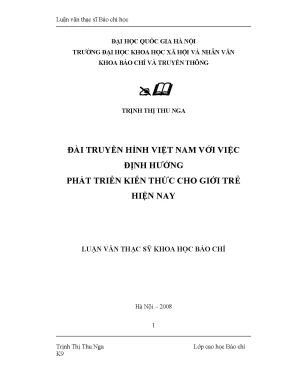 Luận văn thạc sĩ đài truyền hình việt nam với việc định hướng phát triển kiến thức cho giới trẻ hiện nay