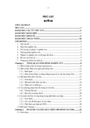 Luận án đánh giá mức độ giống nhau của văn bản tiếng việt