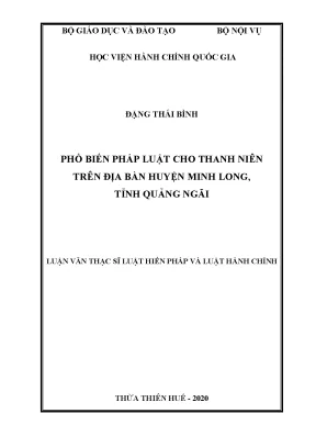 Luận văn thạc sĩ phổ biến pháp luật cho thanh niên trên địa bàn huyện minh long tỉnh quảng ngãi001