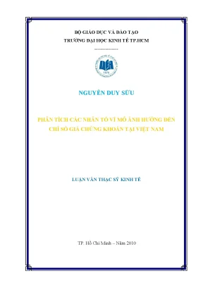 Luận văn thạc sĩ phân tích các nhân tố vĩ mô ảnh hưởng đến chỉ số giá chứng khoán tại việt nam