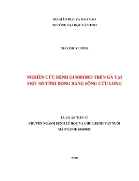 Luận án tiến sĩ nghiên cứu bệnh gumboro trên gà tại một số tỉnh đồng bằng sông cửu long