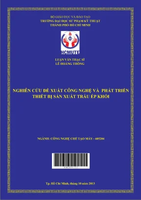 Luận văn thạc sĩ hcmute nghiên cứu đề xuất công nghệ và phát triển thiết bị sản xuất trấu ép khối