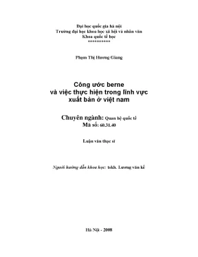 Luận văn thạc sĩ công ước berne và việc thực hiện trong lĩnh vực xuất bản ở việt nam