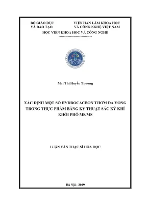 Luận án tiến sĩ xác định một số hydrocacbon thơm đa vòng trong thực phẩm bằng kỹ thuật sắc ký khí khối phổ ms ms