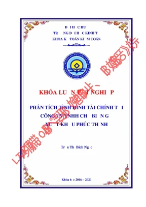 Luận văn tốt nghiệp phân tích tình hình tài chính tại công ty tnhh chế biến gỗ xuất khẩu phúc thịnh