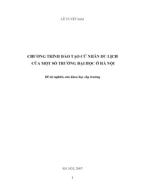 Luận văn thạc sĩ chương trình đào tạo cử nhân du lịch của một trường đại học ở hà nội