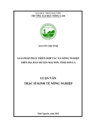 Luận văn tốt nghiệp giải pháp phát triển hợp tác xã nông nghiệp trên địa bàn huyện mai sơn tỉnh sơn la