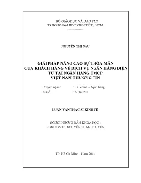 Luận văn thạc sĩ giải pháp nâng cao sự thỏa mãn của khách hàng về dịch vụ ngân hàng điện tử tại ngân hàng thương mại cổ phần việt nam thương tín