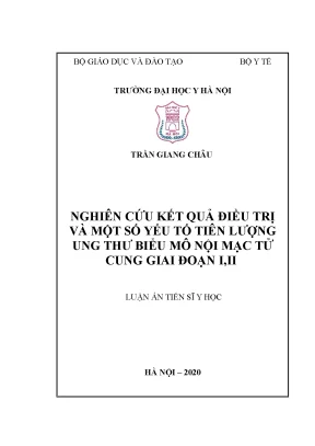 Luận án tiến sĩ nghiên cứu kết quả điều trị và một số yếu tố tiên lượng ung thư biểu mô nội mạc tử cung giai đoạn i ii