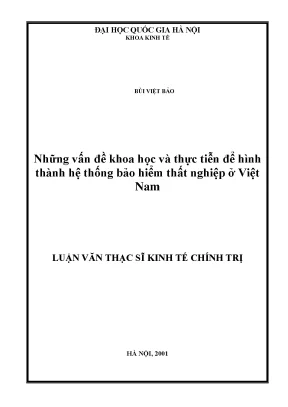 Luận văn thạc sĩ những vấn đề khoa học và thực tiễn để hình thành hệ thống bảo hiểm thất nghiệp ở việt nam