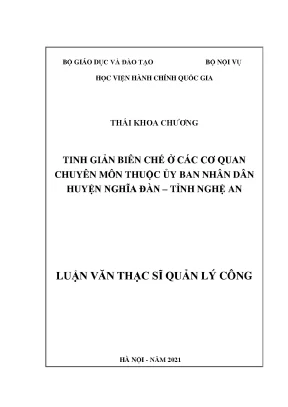 Luận văn thạc sĩ tinh giản biên chế ở các cơ quan chuyên môn thuộc ủy ban nhân dân huyện nghĩa đàn tỉnh nghệ an