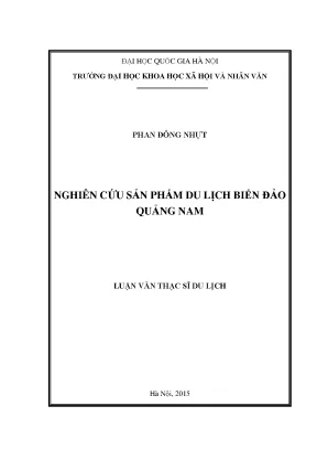 Luận văn thạc sĩ nghiên cứu sản phẩm du lịch biển đảo quảng nam