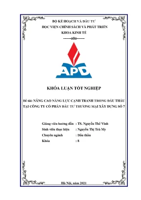 Luận văn tốt nghiệp nâng cao năng lực canh tranh của công ty cổ phần đầu tư thương mại xây dựng số 7