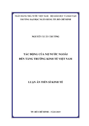 Luận văn thạc sĩ tác động của nợ nước ngoài đến tăng trưởng kinh tế việt nam