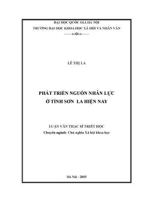 Luận văn thạc sĩ phát triển nguồn nhân lực ở tỉnh sơn la hiện nay